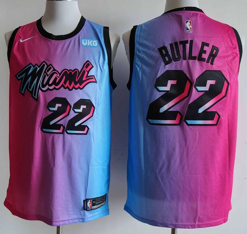 20/21 Miami Heat BUTLER #22 Pink Blue City Basketball Jersey (Stitched)