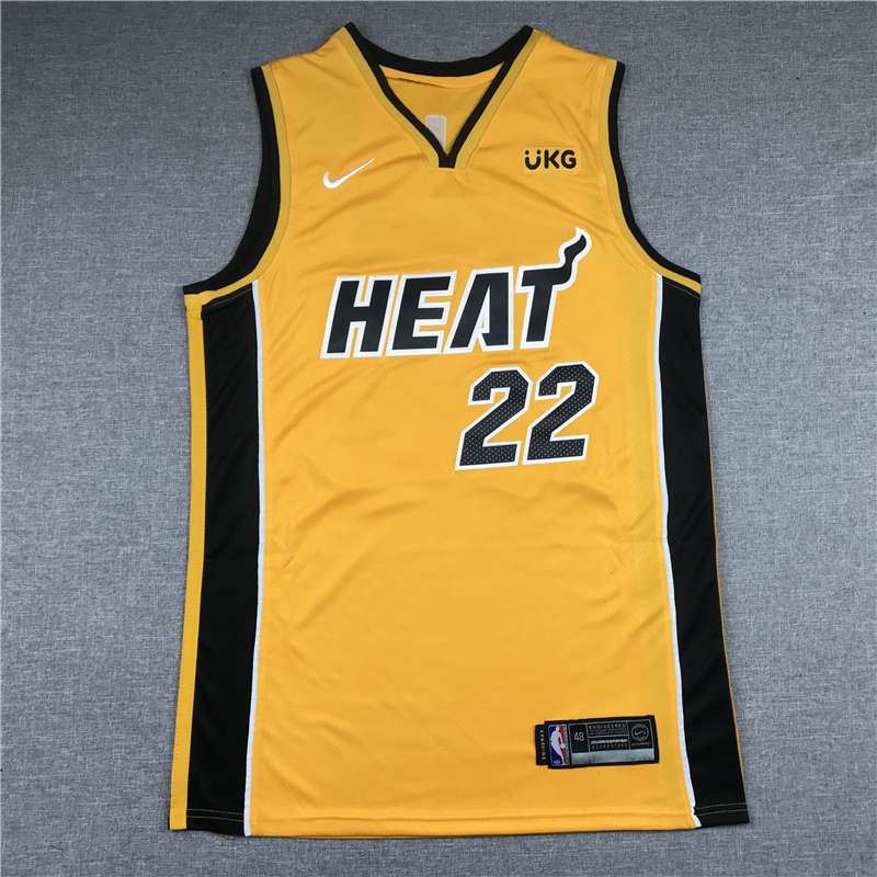 20/21 Miami Heat BUTLER #22 Yellow Basketball Jersey (Stitched)