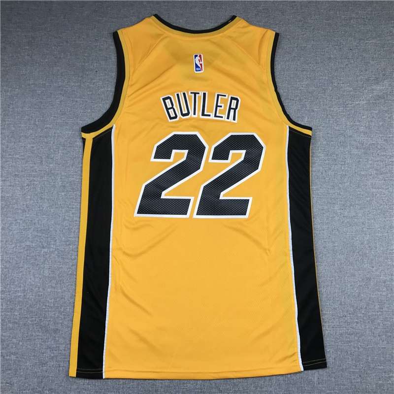 20/21 Miami Heat BUTLER #22 Yellow Basketball Jersey (Stitched)