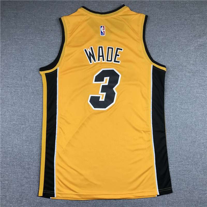 20/21 Miami Heat WADE #3 Yellow Basketball Jersey (Stitched)