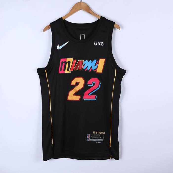 21/22 Miami Heat BUTLER #22 Black City Basketball Jersey (Stitched)
