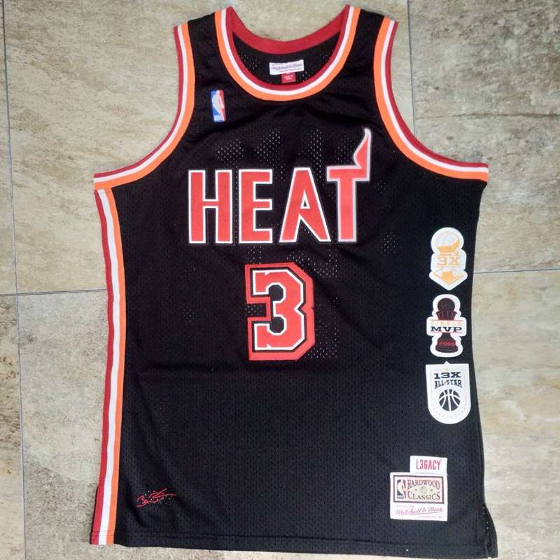 Miami Heat WADE #3 Black Classics Basketball Jersey (Closely Stitched)