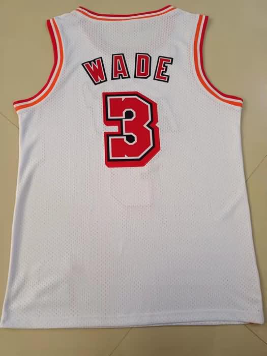 Miami Heat WADE #3 White Classics Basketball Jersey (Stitched)