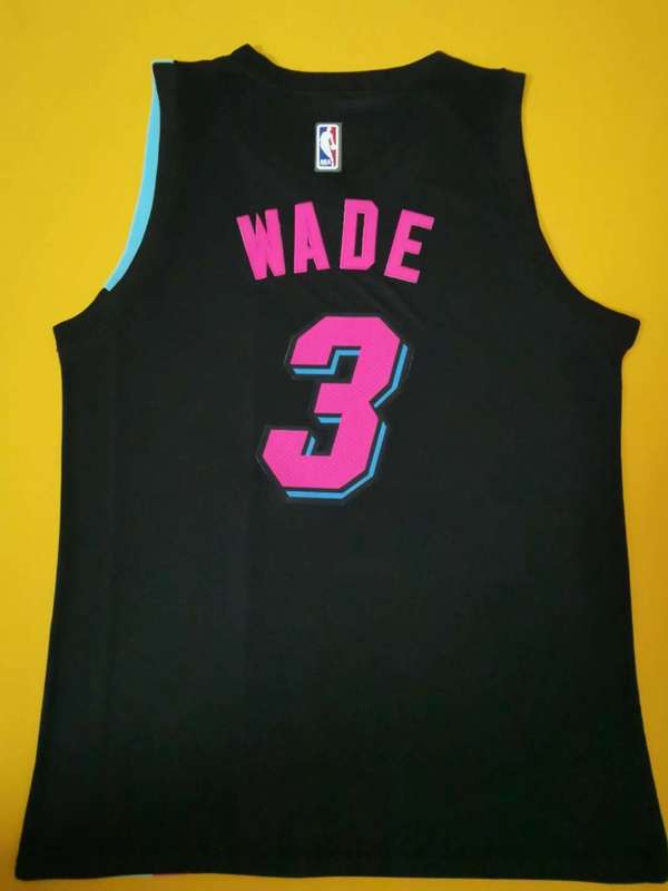 Miami Heat WADE #3 Black Basketball Jersey 02 (Stitched)