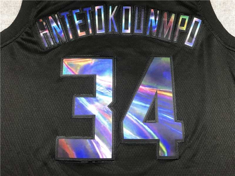 20/21 Milwaukee Bucks ANTETOKOUNMPO #34 Black Basketball Jersey (Stitched)