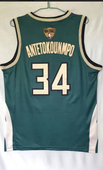 20/21 Milwaukee Bucks ANTETOKOUNMPO #34 Green Champion Basketball Jersey (Stitched) 02