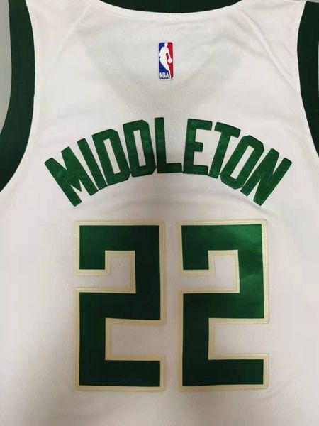 20/21 Milwaukee Bucks MIDDLETON #22 White Basketball Jersey (Stitched)