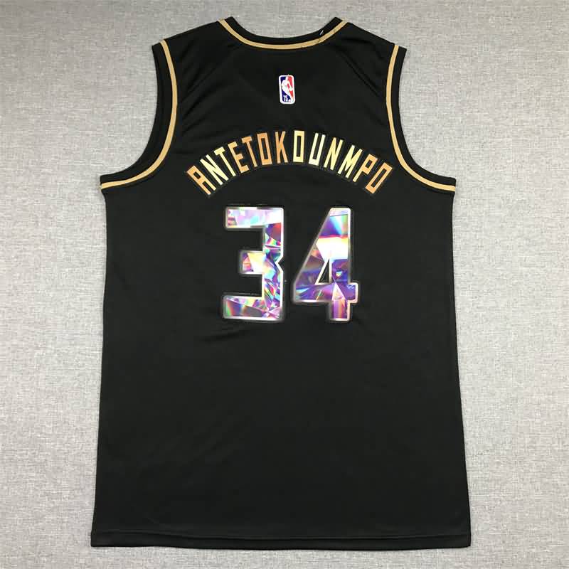 21/22 Milwaukee Bucks ANTETOKOUNMPO #34 Black Basketball Jersey (Stitched)