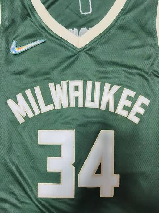 21/22 Milwaukee Bucks ANTETOKOUNMPO #34 Green Basketball Jersey (Stitched)