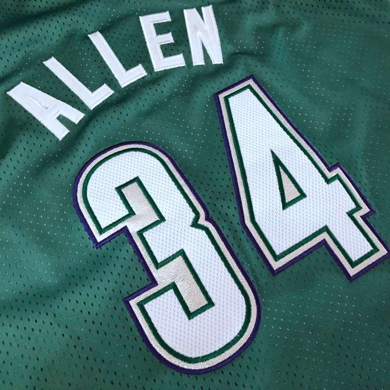 1996/97 Milwaukee Bucks ALLEN #34 Green Classics Basketball Jersey (Closely Stitched)