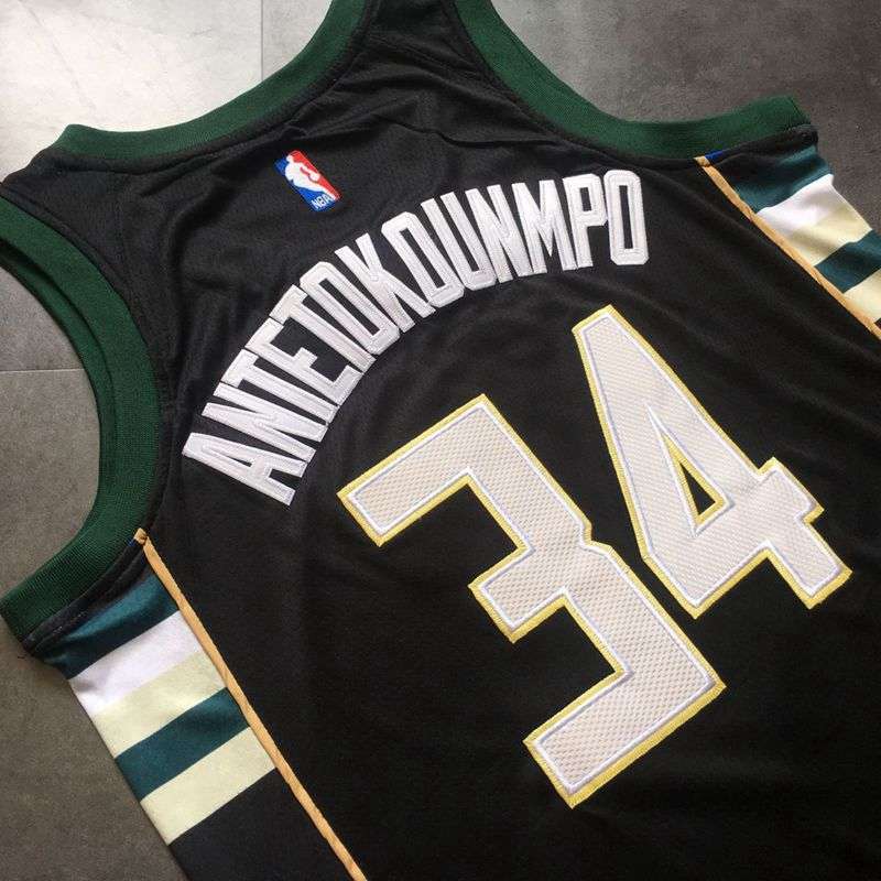 Milwaukee Bucks ANTETOKOUNMPO #34 Black Basketball Jersey (Closely Stitched)