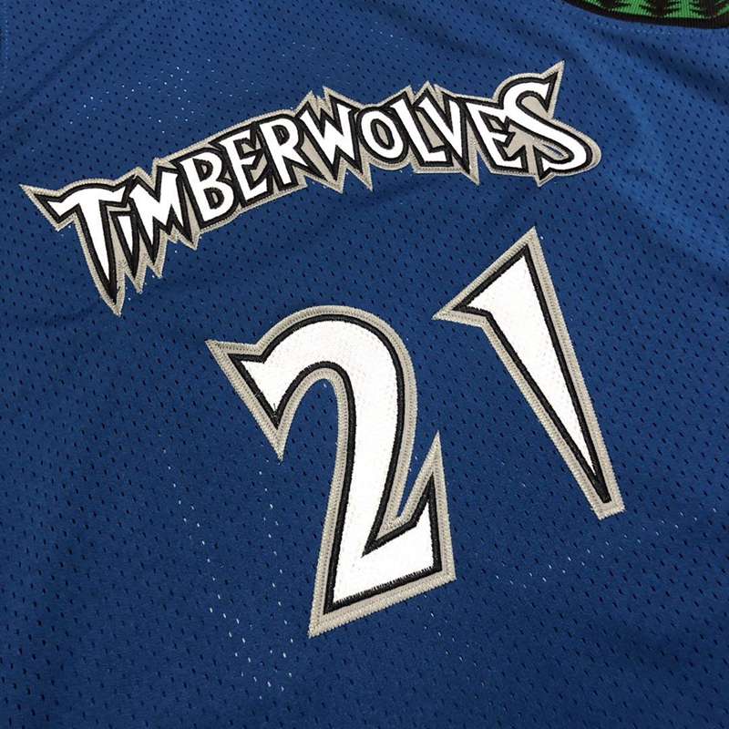 2003/04 Minnesota Timberwolves GARNETT #21 Blue Classics Basketball Jersey (Closely Stitched)