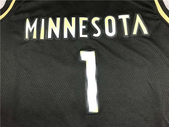 20/21 Minnesota Timberwolves EDWARDS #1 Black Gold Basketball Jersey (Stitched)