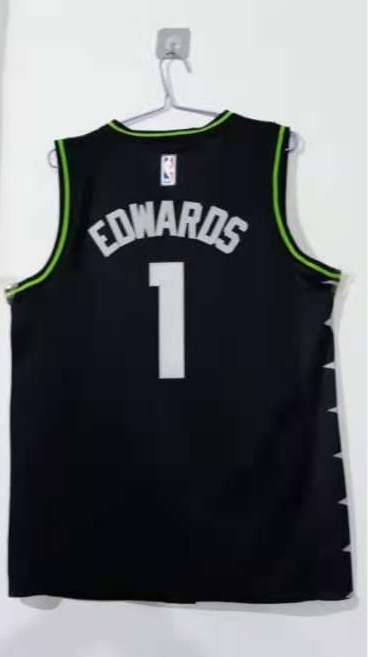 20/21 Minnesota Timberwolves EDWARDS #1 Black City Basketball Jersey (Stitched)