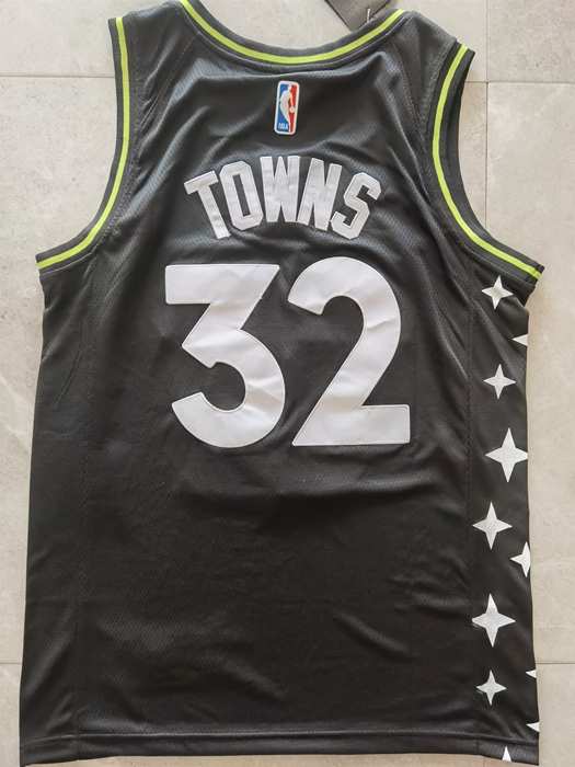 20/21 Minnesota Timberwolves TOWNS #32 Black City Basketball Jersey (Stitched)