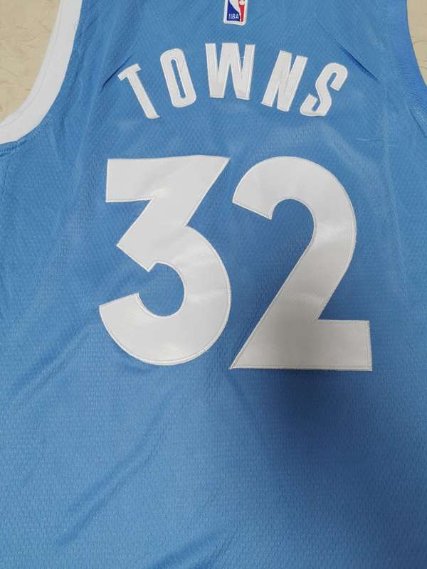 2020 Minnesota Timberwolves TOWNS #32 Blue City Basketball Jersey (Stitched)