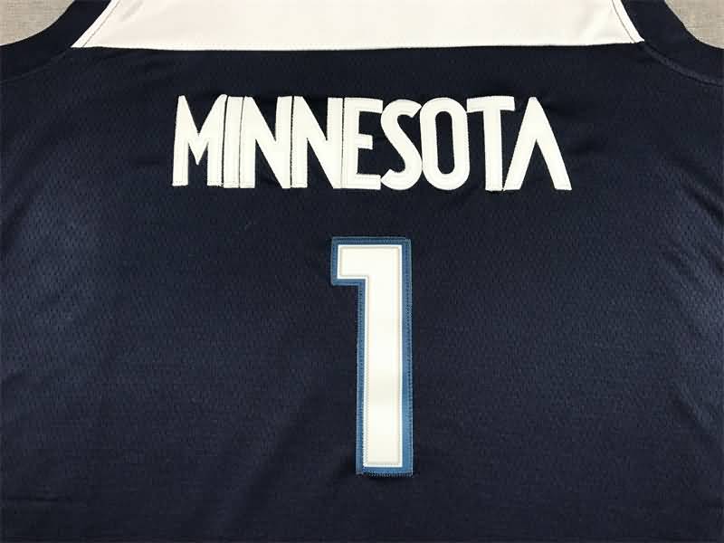 21/22 Minnesota Timberwolves EDWARDS #1 Dark Blue Basketball Jersey (Stitched)