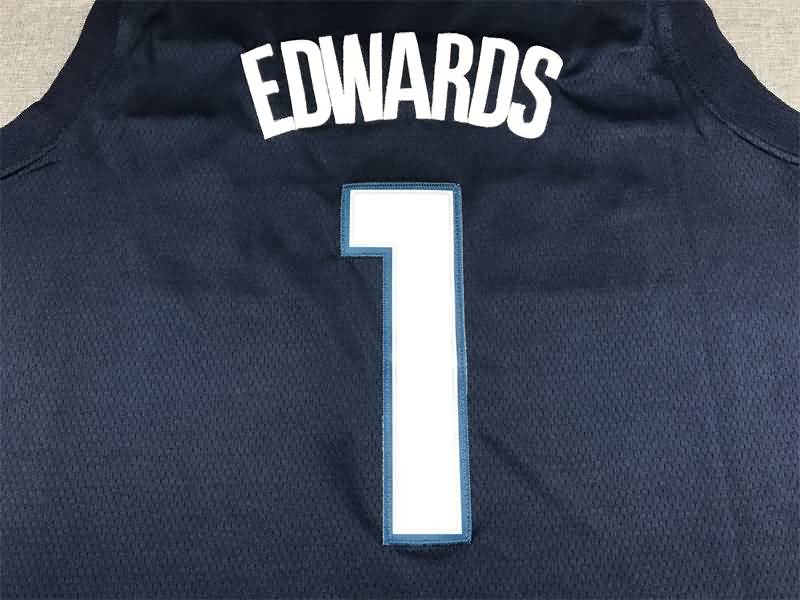 21/22 Minnesota Timberwolves EDWARDS #1 Dark Blue Basketball Jersey (Stitched)