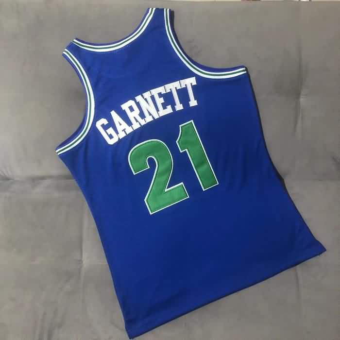 1995/96 Minnesota Timberwolves GARNETT #21 Blue Classics Basketball Jersey (Closely Stitched)