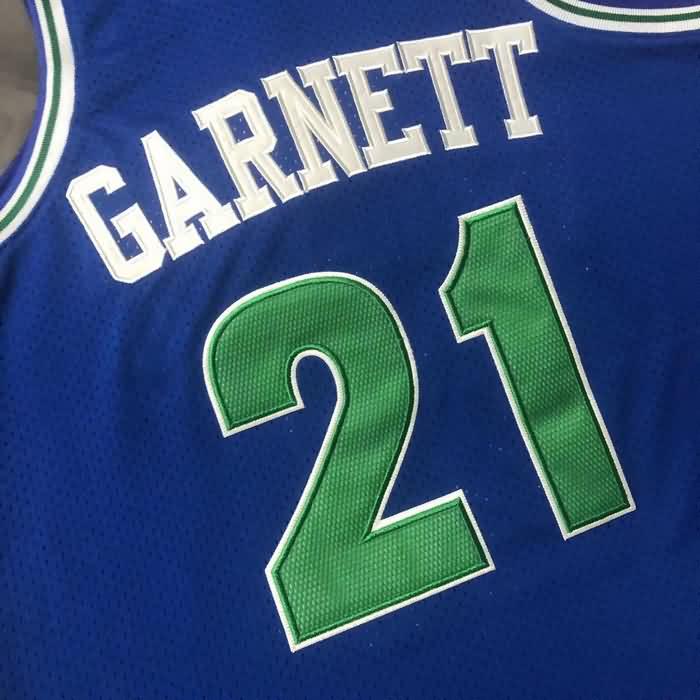 1995/96 Minnesota Timberwolves GARNETT #21 Blue Classics Basketball Jersey (Closely Stitched)