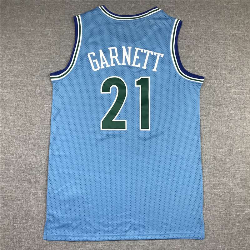 1995/96 Minnesota Timberwolves GARNETT #21 Blue Classics Basketball Jersey (Stitched)