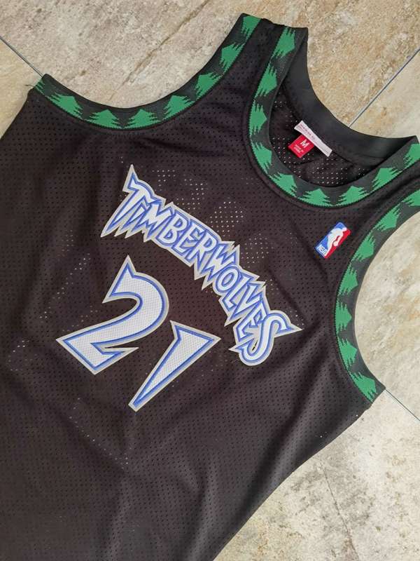 1997/98 Minnesota Timberwolves GARNETT #21 Black Classics Basketball Jersey (Closely Stitched)