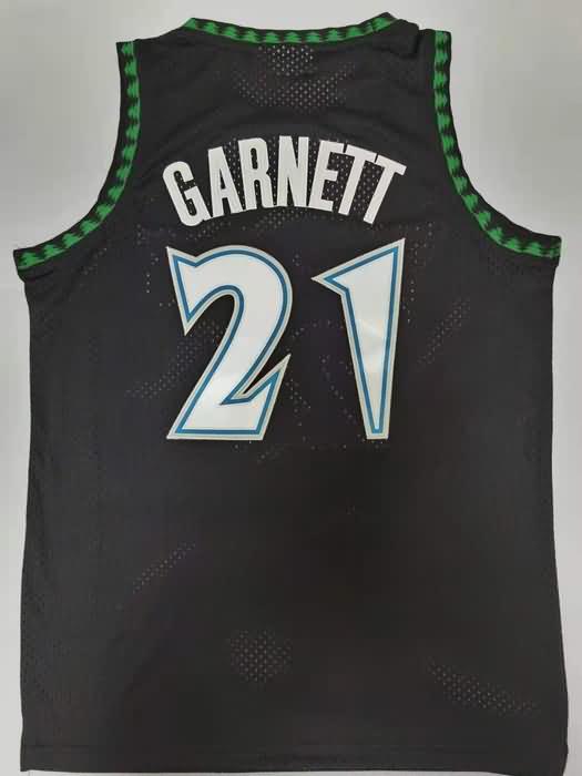 1997/98 Minnesota Timberwolves GARNETT #21 Black Classics Basketball Jersey (Stitched)