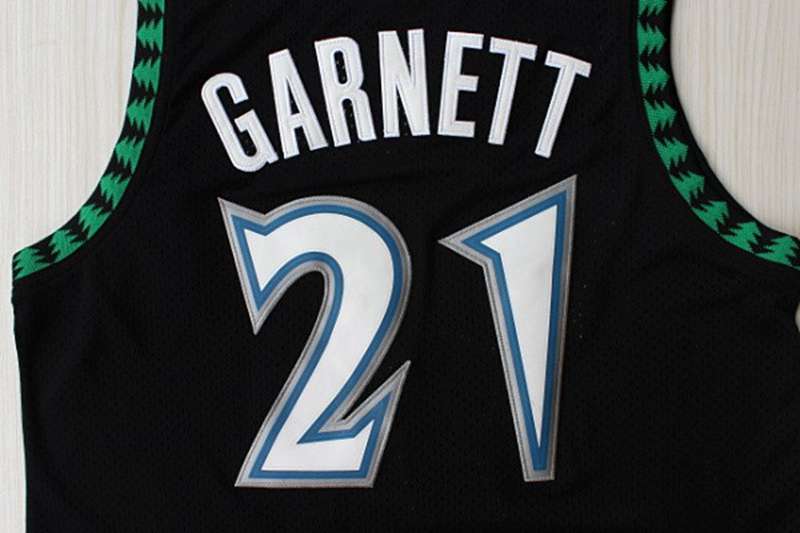 Minnesota Timberwolves GARNETT #21 Black Classics Basketball Jersey (Stitched)