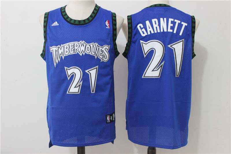 Minnesota Timberwolves GARNETT #21 Blue Classics Basketball Jersey 02 (Stitched)