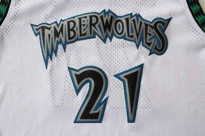 Minnesota Timberwolves GARNETT #21 White Classics Basketball Jersey (Stitched)