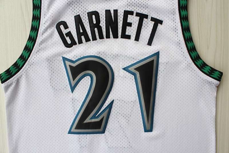 Minnesota Timberwolves GARNETT #21 White Classics Basketball Jersey (Stitched)