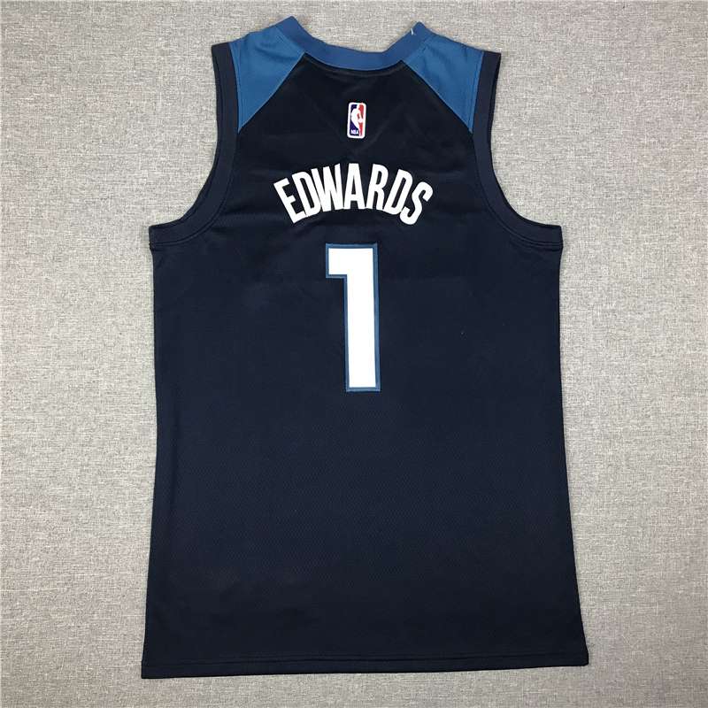 Minnesota Timberwolves EDWARDS #1 Dark Blue Basketball Jersey (Stitched)