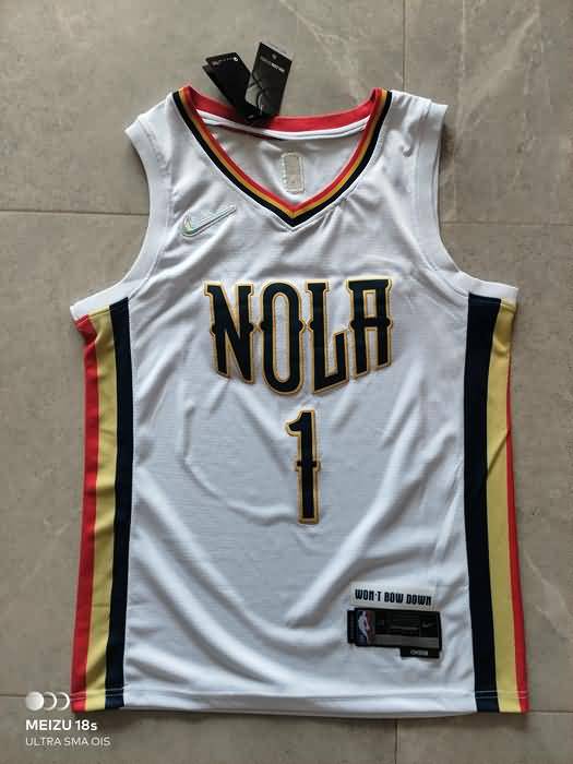 21/22 New Orleans Pelicans WILLIAMSON #1 White Basketball Jersey (Stitched)