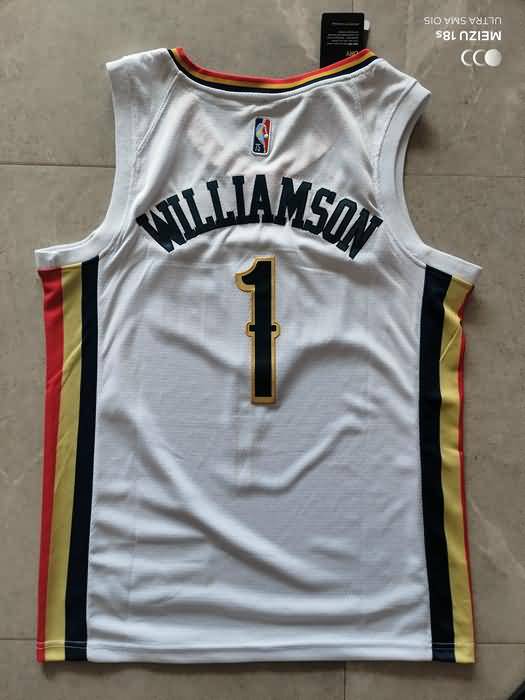 21/22 New Orleans Pelicans WILLIAMSON #1 White Basketball Jersey (Stitched)