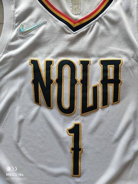 21/22 New Orleans Pelicans WILLIAMSON #1 White Basketball Jersey (Stitched)