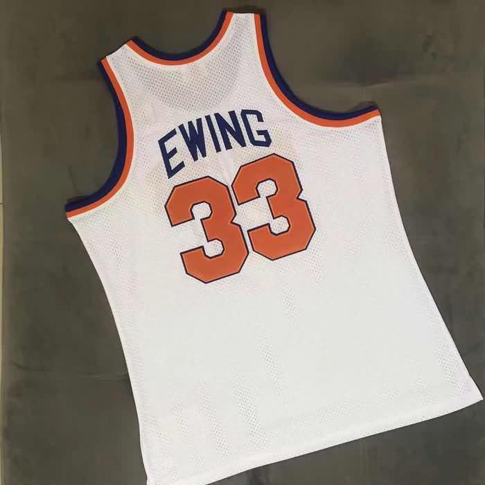 1985/86 New York Knicks EWING #33 White Classics Basketball Jersey (Closely Stitched)