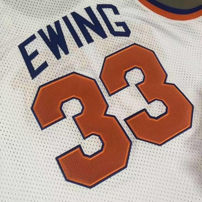 1985/86 New York Knicks EWING #33 White Classics Basketball Jersey (Closely Stitched)