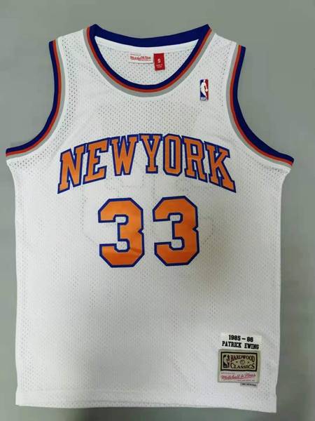 1985/86 New York Knicks EWING #33 White Classics Basketball Jersey (Stitched)