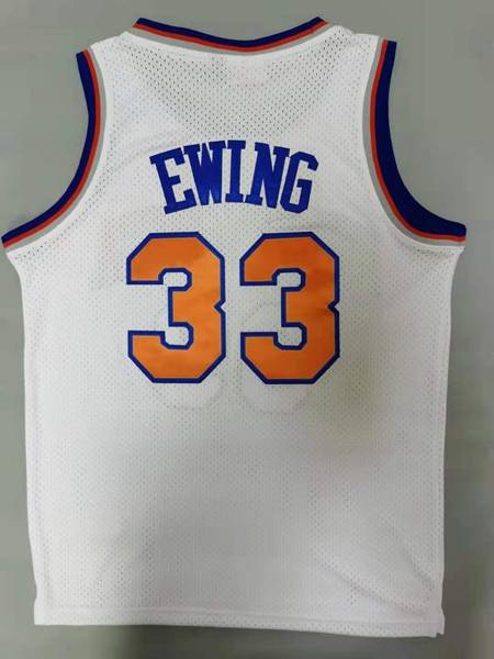 1985/86 New York Knicks EWING #33 White Classics Basketball Jersey (Stitched)