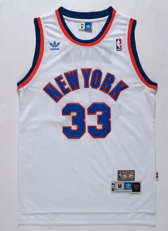 New York Knicks EWING #33 White Classics Basketball Jersey (Stitched)