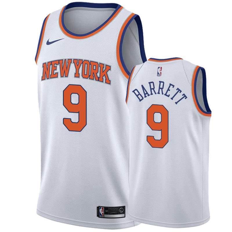 New York Knicks BARRETT #9 White Basketball Jersey (Stitched)