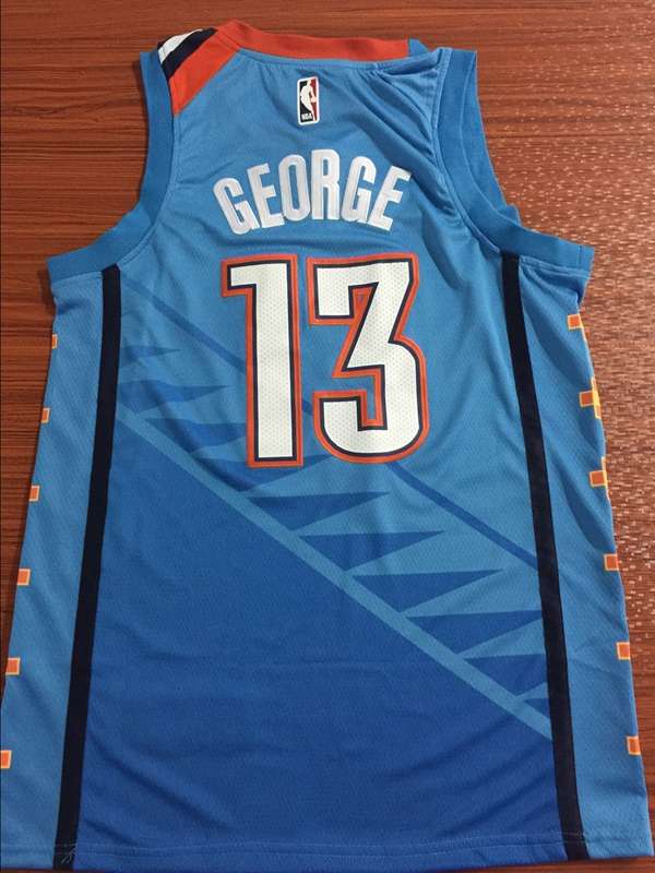 Oklahoma City Thunder GEORGE #13 Blue City Basketball Jersey (Stitched)