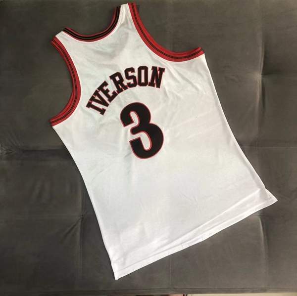 2001 Philadelphia 76ers IVERSON #3 White All Star Classics Basketball Jersey (Closely Stitched)