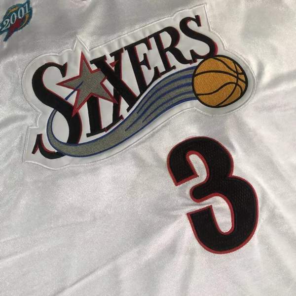 2001 Philadelphia 76ers IVERSON #3 White All Star Classics Basketball Jersey (Closely Stitched)