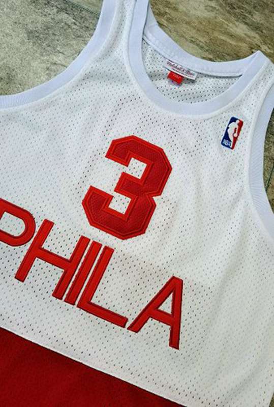 2003/04 Philadelphia 76ers IVERSON #3 White Red Classics Basketball Jersey (Closely Stitched)