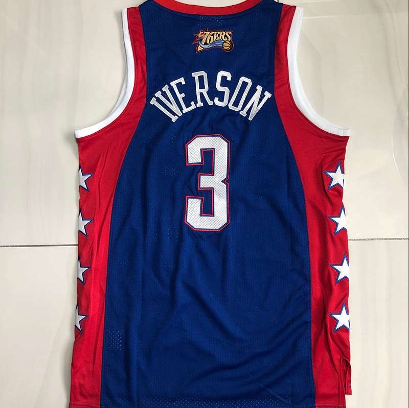 2004 Philadelphia 76ers IVERSON #3 Dark Blue All Star Classics Basketball Jersey (Closely Stitched)