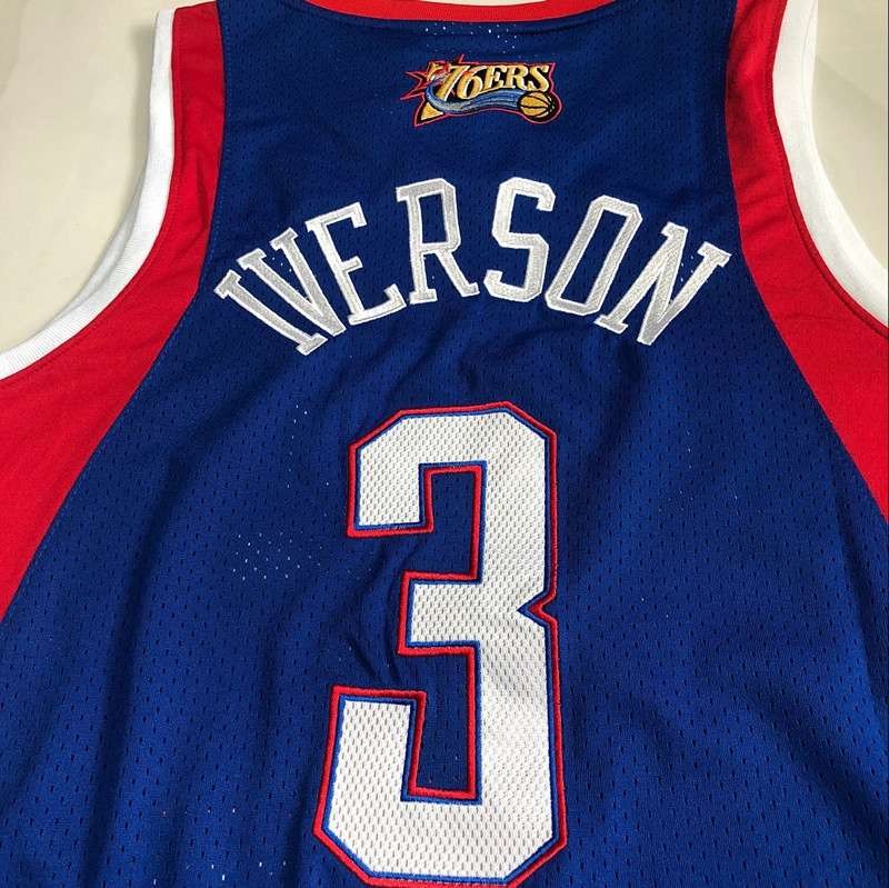 2004 Philadelphia 76ers IVERSON #3 Dark Blue All Star Classics Basketball Jersey (Closely Stitched)