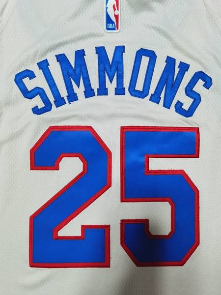 20/21 Philadelphia 76ers SIMMONS #25 Cream Basketball Jersey (Stitched)