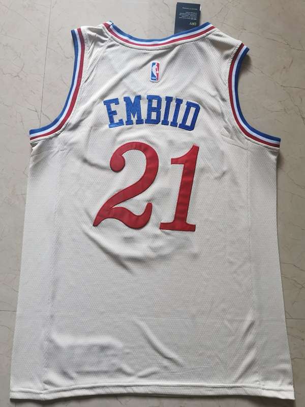 2020 Philadelphia 76ers EMBIID #21 White City Basketball Jersey (Stitched)