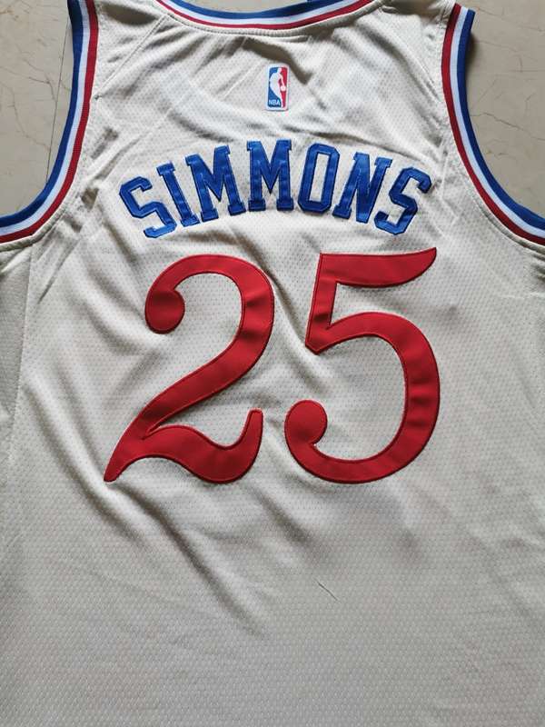 2020 Philadelphia 76ers SIMMONS #25 White City Basketball Jersey (Stitched)